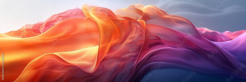 Abstract Colorful Fabric Draping in a Vibrant Landscape Abstract Colorful Fabric Draping in a Vibrant Landscape