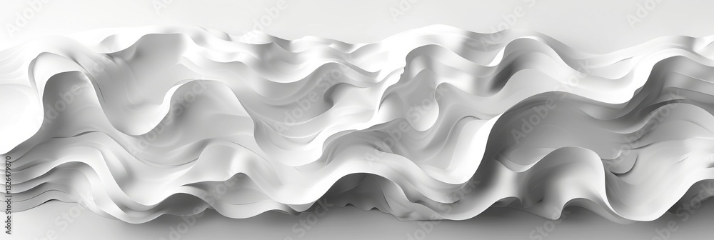 Obraz premium Abstract White 3D Wave Pattern Design