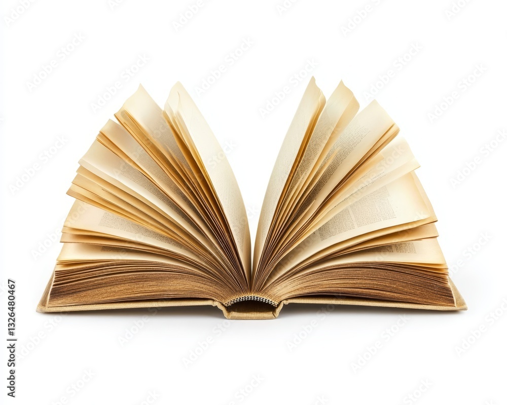 Aged and Worn Open Book with Yellowed Pages Aged and Worn Open Book with Yellowed Pages