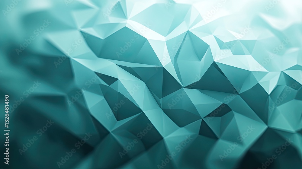 Abstract Teal Low Poly Background Image with Geometric Triangles and Polygonal Design Abstract Teal Low Poly Background Image with Geometric Triangles and Polygonal Design
