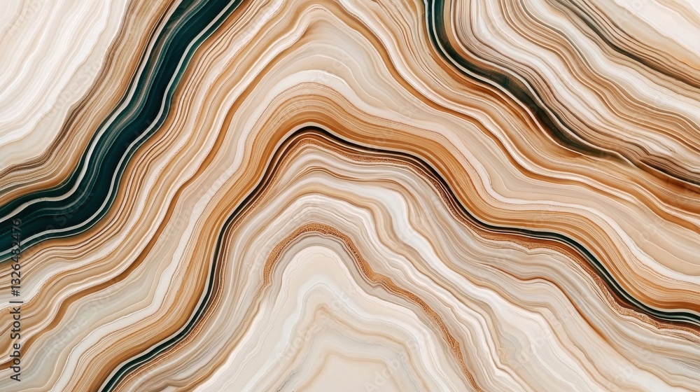 Fototapeta premium Abstract Natural Stone Texture with Flowing Lines and Warm Tones