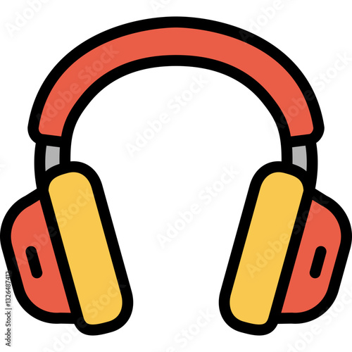 headset filled outline icon
