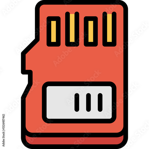 memory card filled outline icon