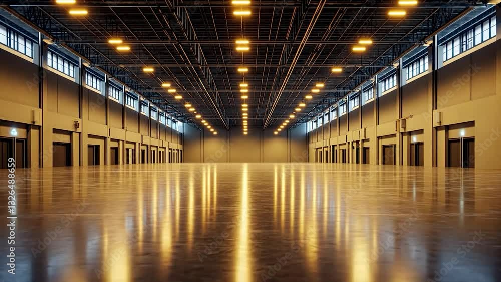 Empty modern industrial hall Empty modern industrial hall