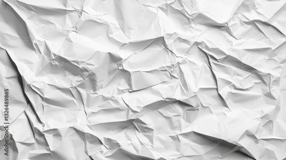 Fototapeta premium Crumpled White Paper Texture Background