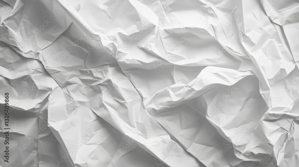 Fototapeta premium Crumpled White Paper Texture Background