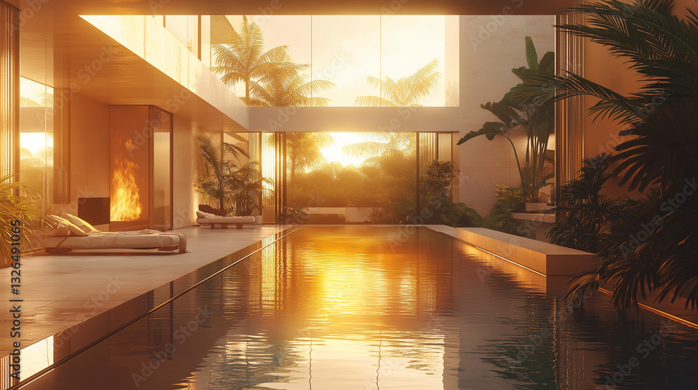 Fototapeta premium swimming pool in mansion