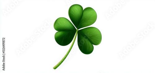 Emerald Green Shamrock Three Leaf Clover Symbol of Irish Luck and Tradition for Saint Patricks Day