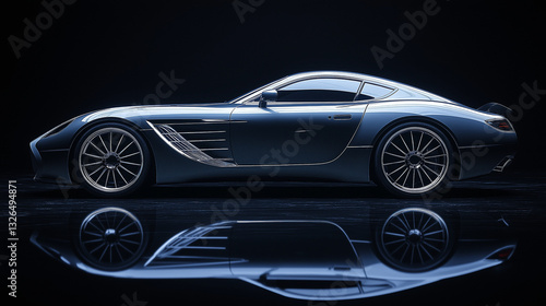 Sleek Gray Modern Automobile Featuring Clean Lines and Subtle Reflections, Illustrating Minimalist Chic and Elegant Simplicity