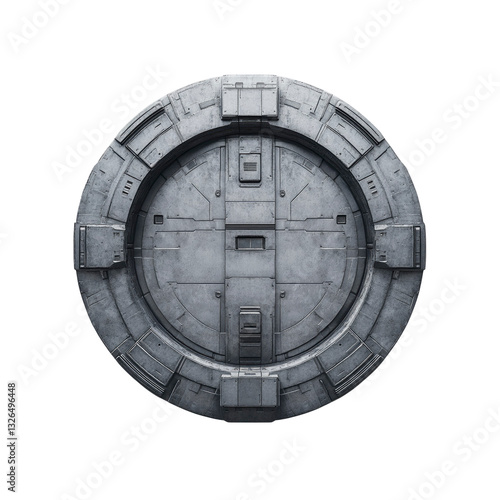 Futuristic Circular Airlock Door Sci-Fi Spaceship Hatch