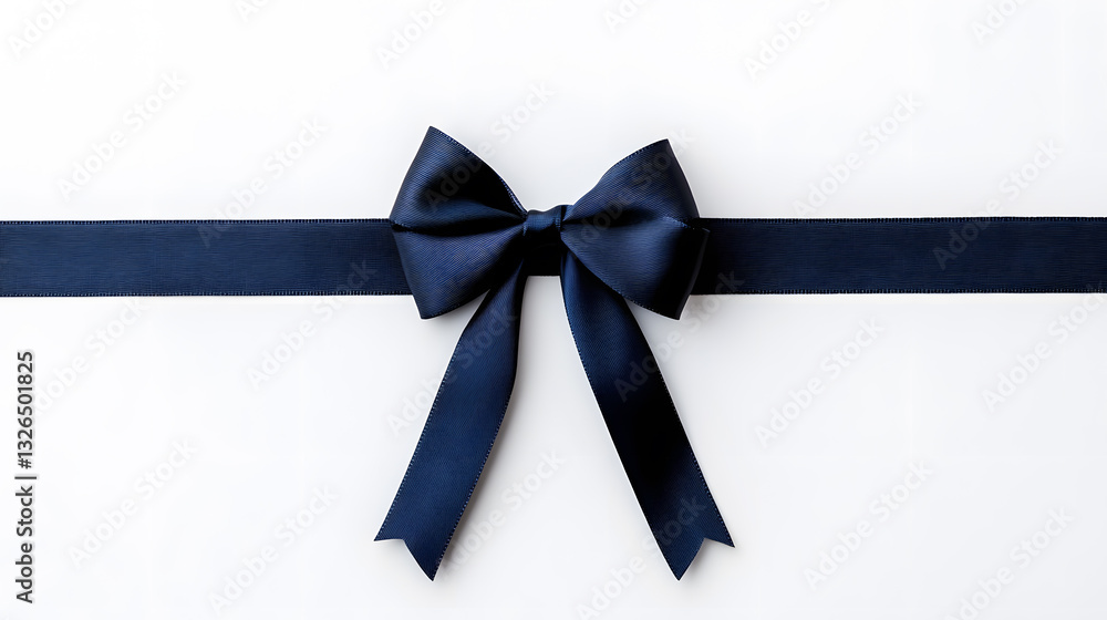 Fototapeta premium Black Gift Ribbon with Bow isolated isolated on white background