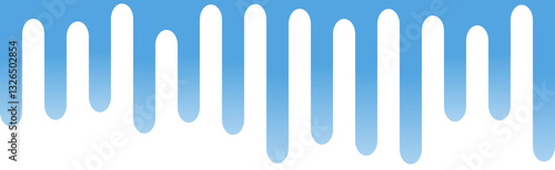 Abstract graphic featuring vertical blue lines of varying heights, creating a wave-like pattern against a white background.