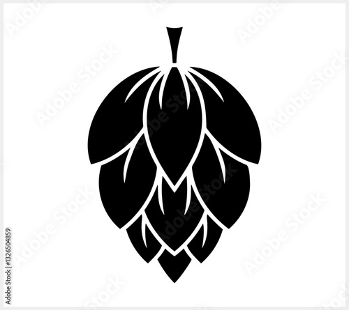 Hop cone. Design element for logo, emblem, restaurant menu, craft beer pub, brewery. Vector stock illustration