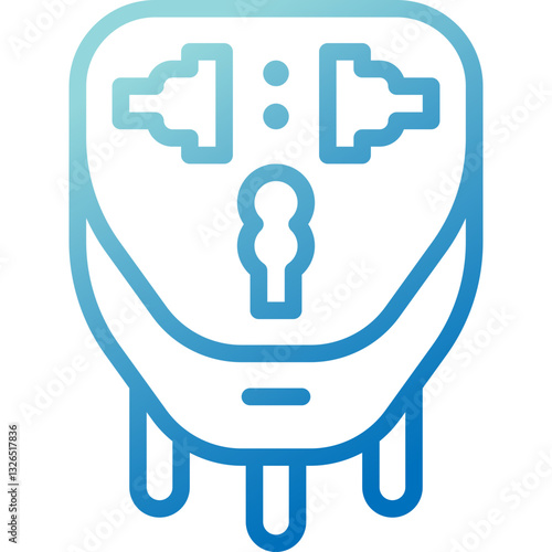 power plug gradient line icon