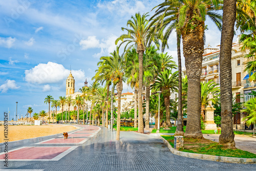 Photography Seafront of Sitges,a beautiful town near Barcelona.