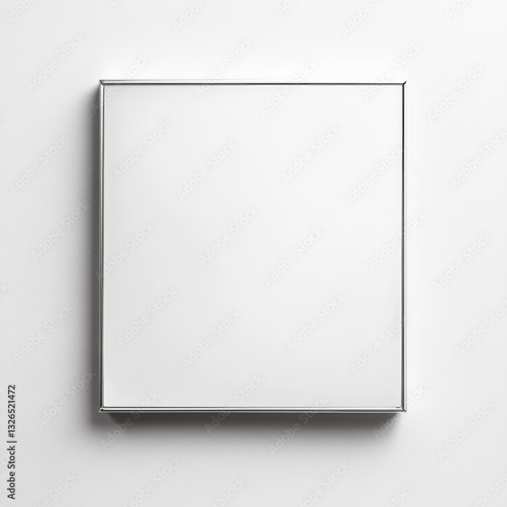 Clean White Square Frame Mockup on Textured Wall for Art, Photography, or Poster Display Clean White Square Frame Mockup on Textured Wall for Art, Photography, or Poster Display