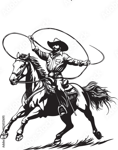 cowboy riding horse