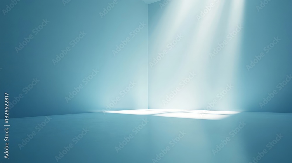 Empty Blue Room with Smooth Background Empty Blue Room with Smooth Background