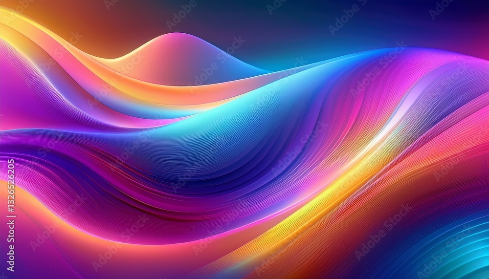 Fototapeta premium Iridescent neon background, holographic abstract soft colors backdrop