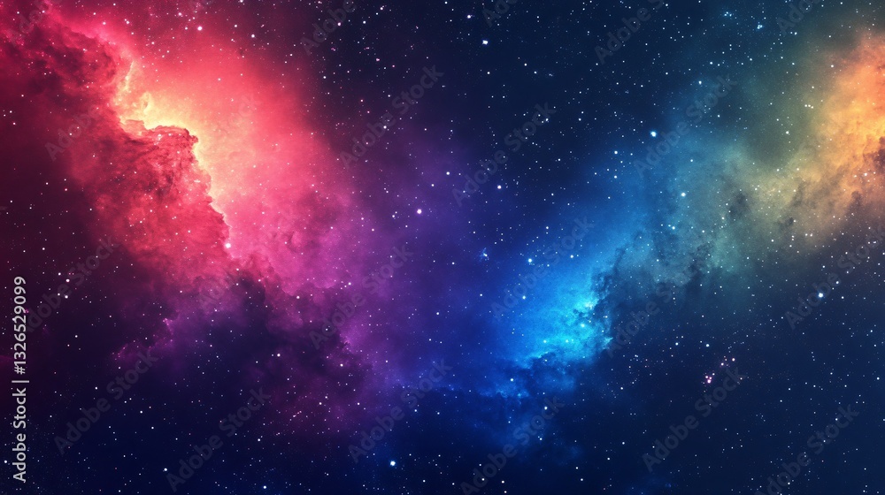 Obraz premium Cosmic Watercolor Vector Background Illustration with Elegant Galaxy Artistic Touch in Aspect Ratio 16:9