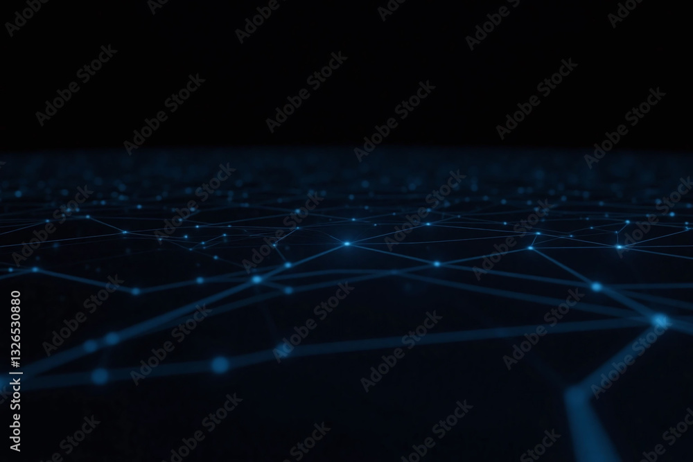 Obraz premium blue and black abstract background with lines and dots