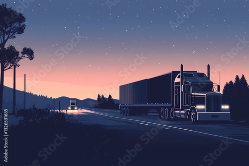 Obraz na płótnie Public transport and logistics, minimalistic illustration w salonie