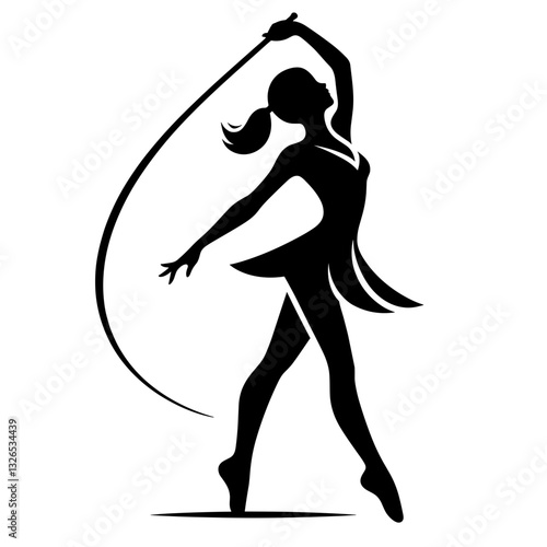 Rhythmic Gymnast with Ribbon - Independence Day Performance