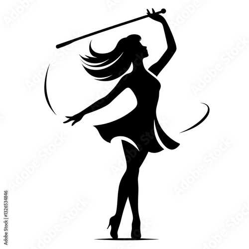 Majorette Twirling Baton - Independence Day Parade Performance