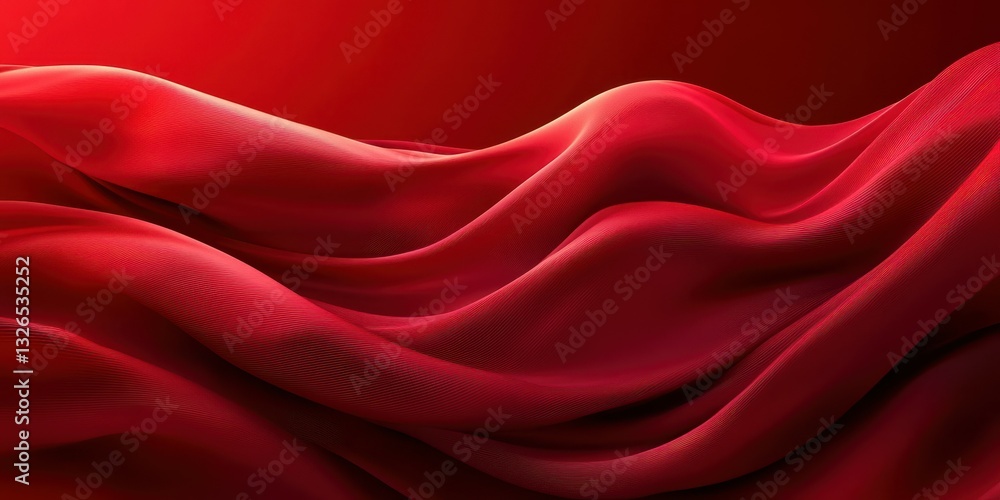 Obraz premium Flowing red fabric gracefully draped on vibrant background creating a dynamic visual effect