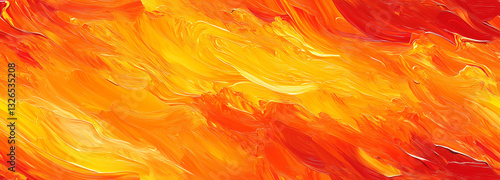 tile, a painting of a yellow and red fire with a black background and a white border on the bottom right corner