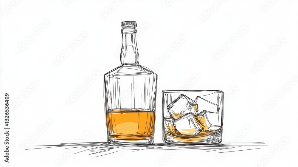 Classic Whiskey with Ice Cubes Classic Whiskey with Ice Cubes