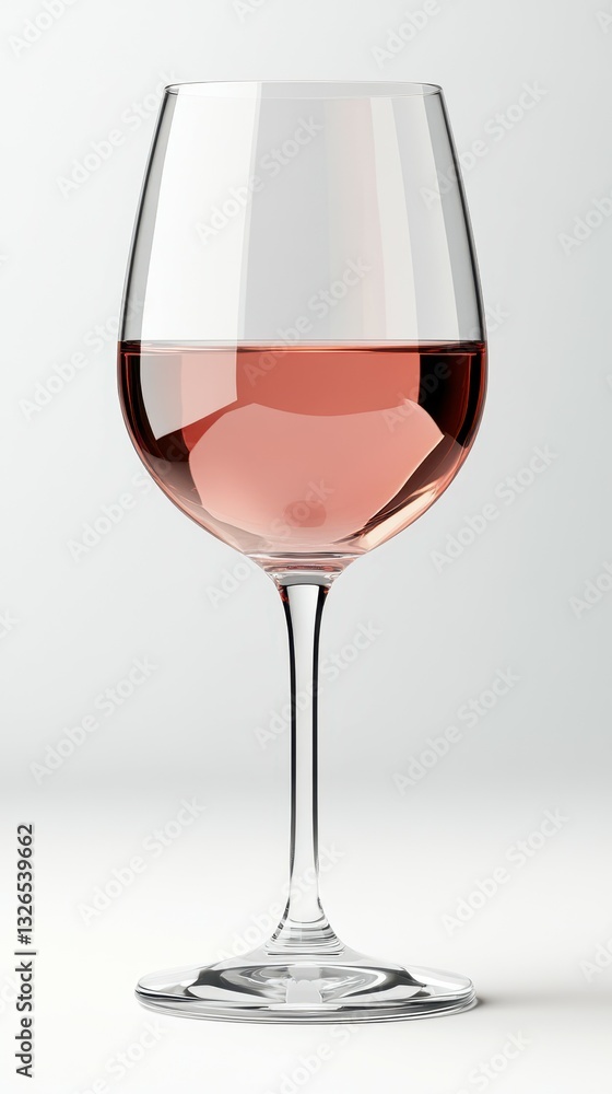 Elegant glass of rosé wine featuring vibrant color against a minimalist background Elegant glass of rosé wine featuring vibrant color against a minimalist background