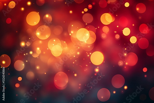 Blurred circular light elements float against a dark background