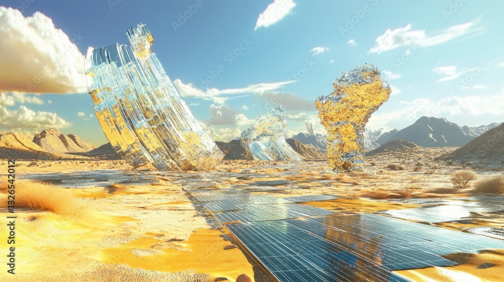 Fototapeta premium Animals Abstract Desert Overview Text Mirage Animals