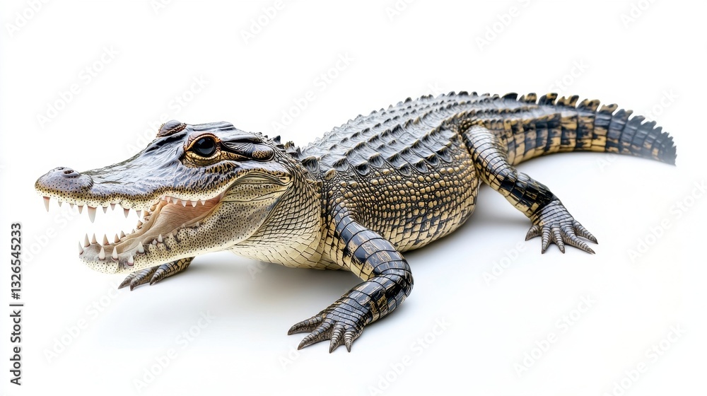 Fototapeta premium Crocodile on White Background