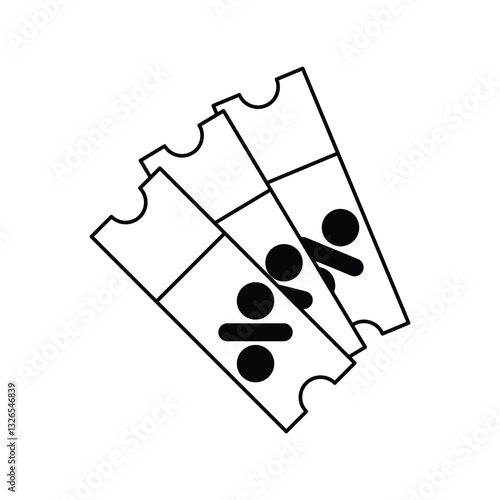 coupons glyph outline icon with white background vector stock illustration