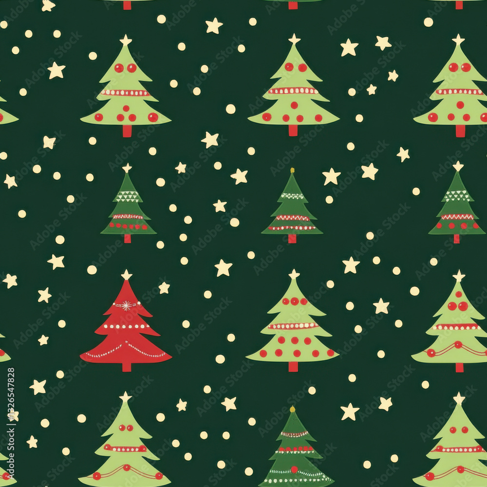 Seamless vector pattern featuring pastel green Christmas trees on a repeat background. Perfect for holiday-themed designs, gift wraps, textiles, and festive decorations. Seamless vector pattern featuring pastel green Christmas trees on a repeat background. Perfect for holiday-themed designs, gift wraps, textiles, and festive decorations.