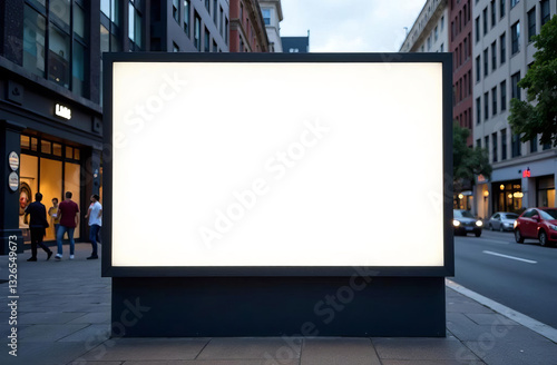 Empty urban panel screen banner. Billboard mock-up city outdoor poster blank street ad sign. 