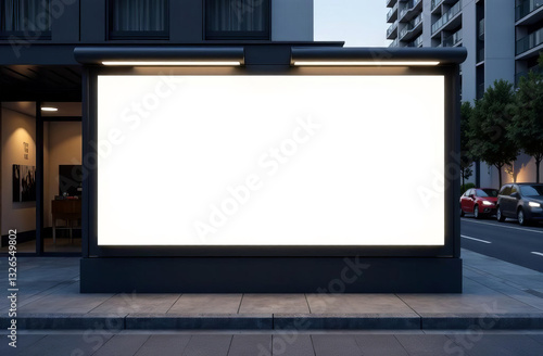 Empty urban panel screen banner. Billboard mock-up city outdoor poster blank street ad sign. 