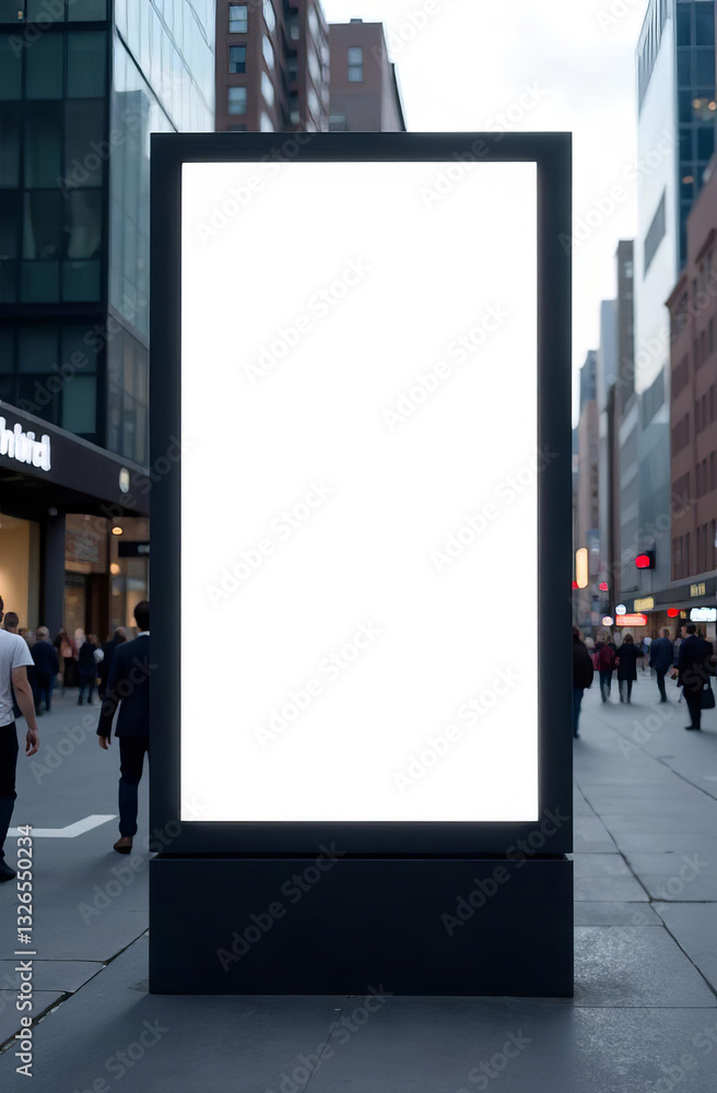 Empty urban panel screen banner. Billboard mock-up city outdoor poster blank street ad sign. Empty urban panel screen banner. Billboard mock-up city outdoor poster blank street ad sign.