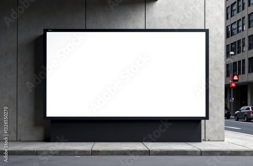 Empty urban panel screen banner. Billboard mock-up city outdoor poster blank street ad sign. 