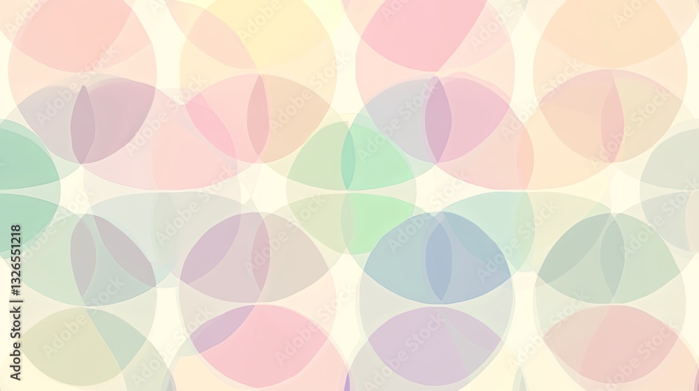 A minimalist geometric pattern of interlocking circles in soft pastel hues. picture A minimalist geometric pattern of interlocking circles in soft pastel hues. picture