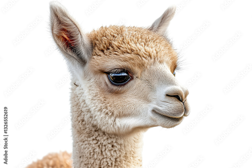 Obraz premium Young llama with soft fur and expressive eyes