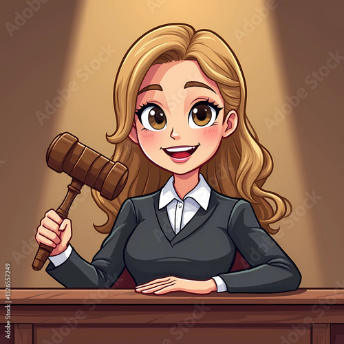 Wallpaper Mural The cute cartoon lawyer with the gavel and the scales of justice Torontodigital.ca