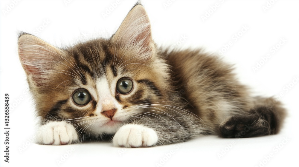 Adorable Fluffy Tabby Kitten with Big Eyes Adorable Fluffy Tabby Kitten with Big Eyes