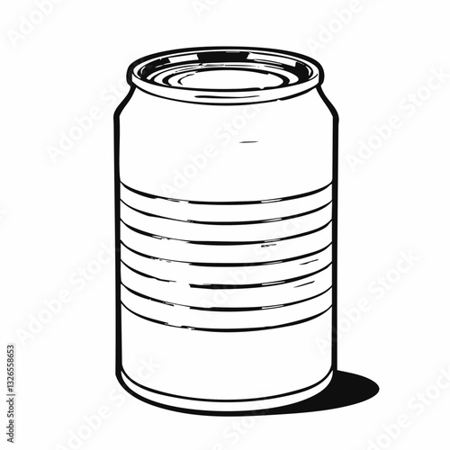 Aluminum Can Outline Illustration. Vector image