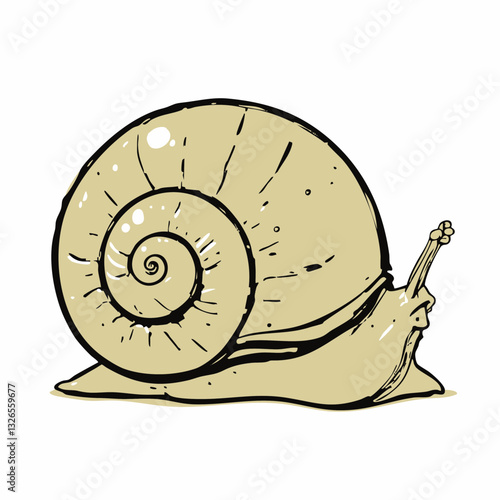 Snail Shell Spiral Illustration. Vector image