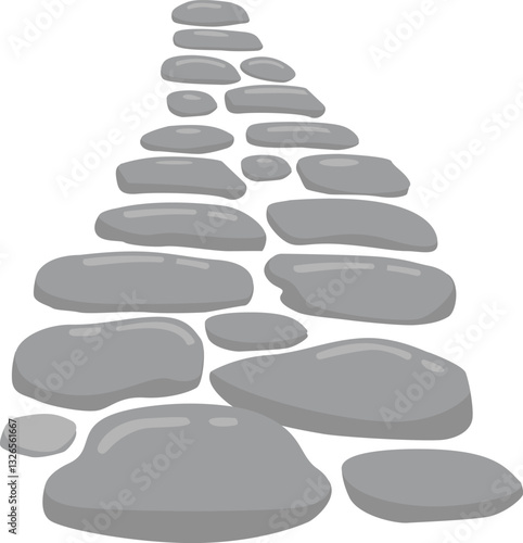 Pebble rock pathway Vector Illustration