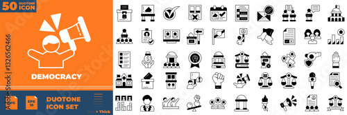Democracy Duotone Editable Icons set