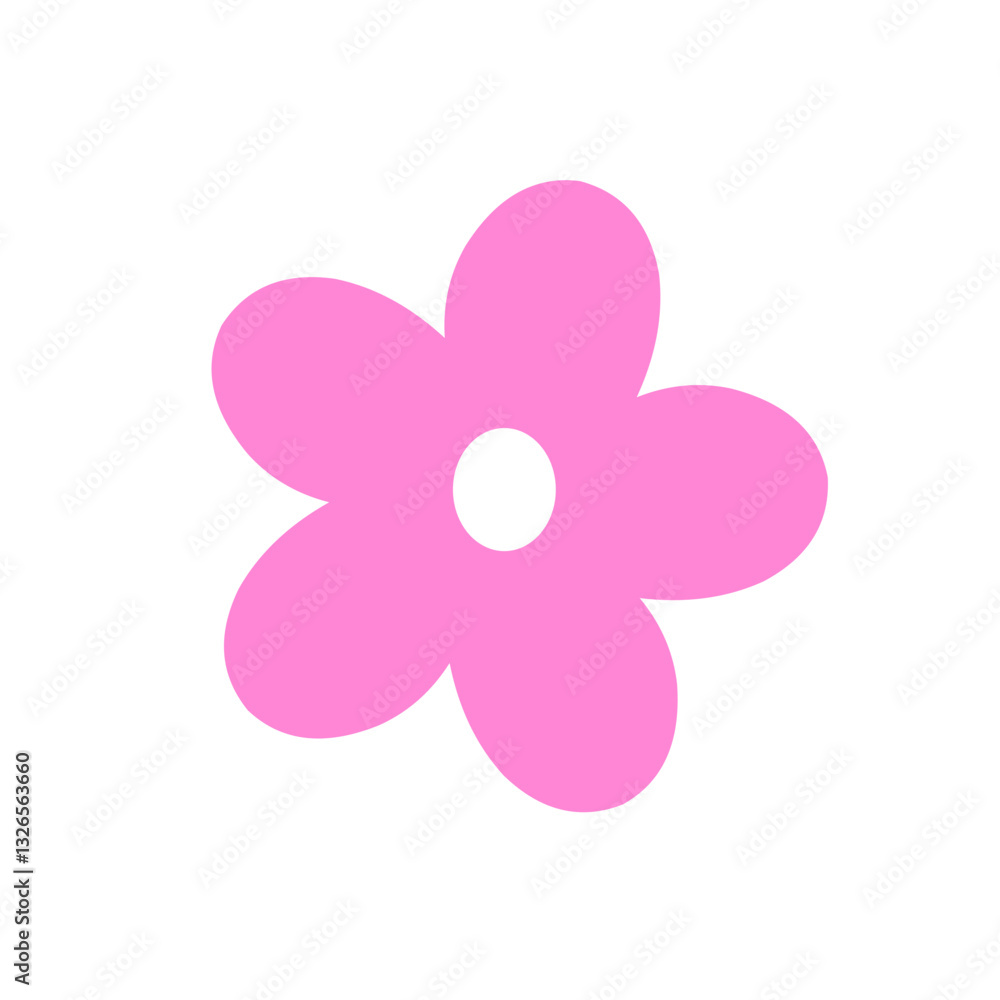 Simple pink flowers on white background Simple pink flowers on white background